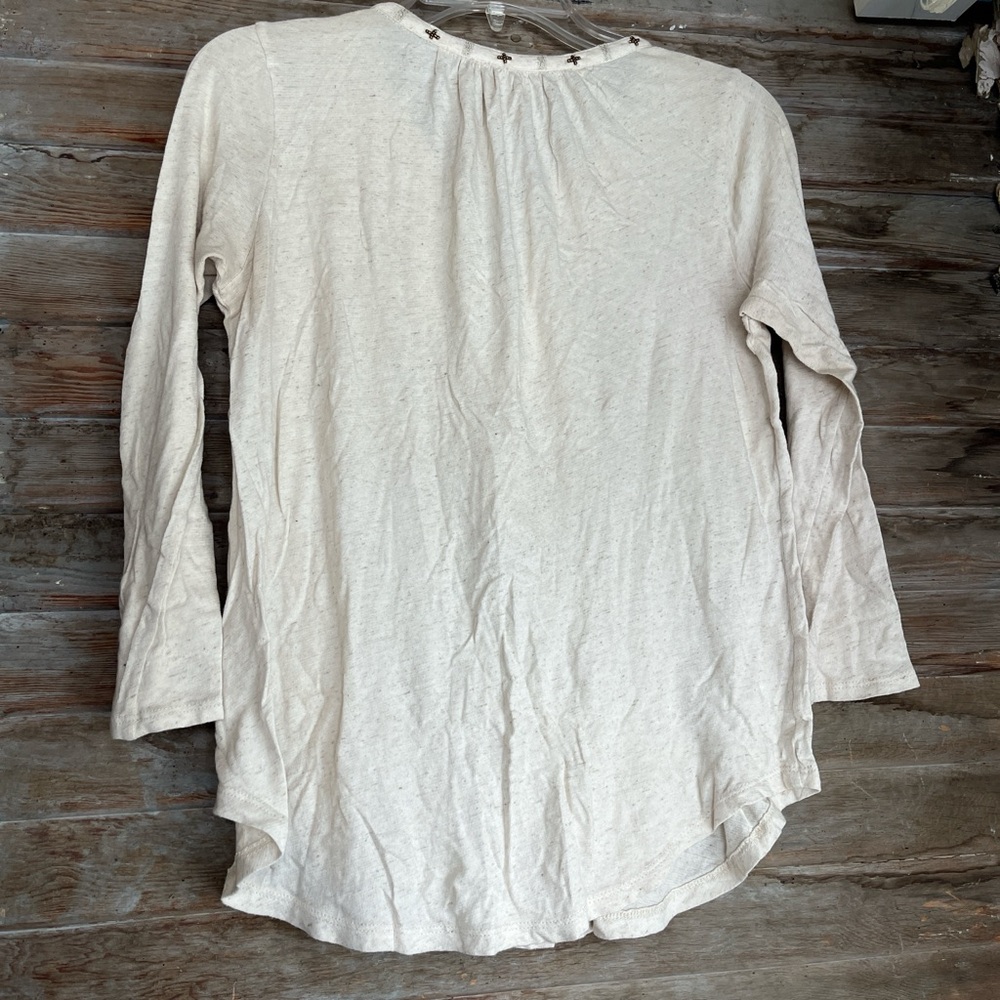 Embroidered Cream Women's Top - Picture 2 of 3